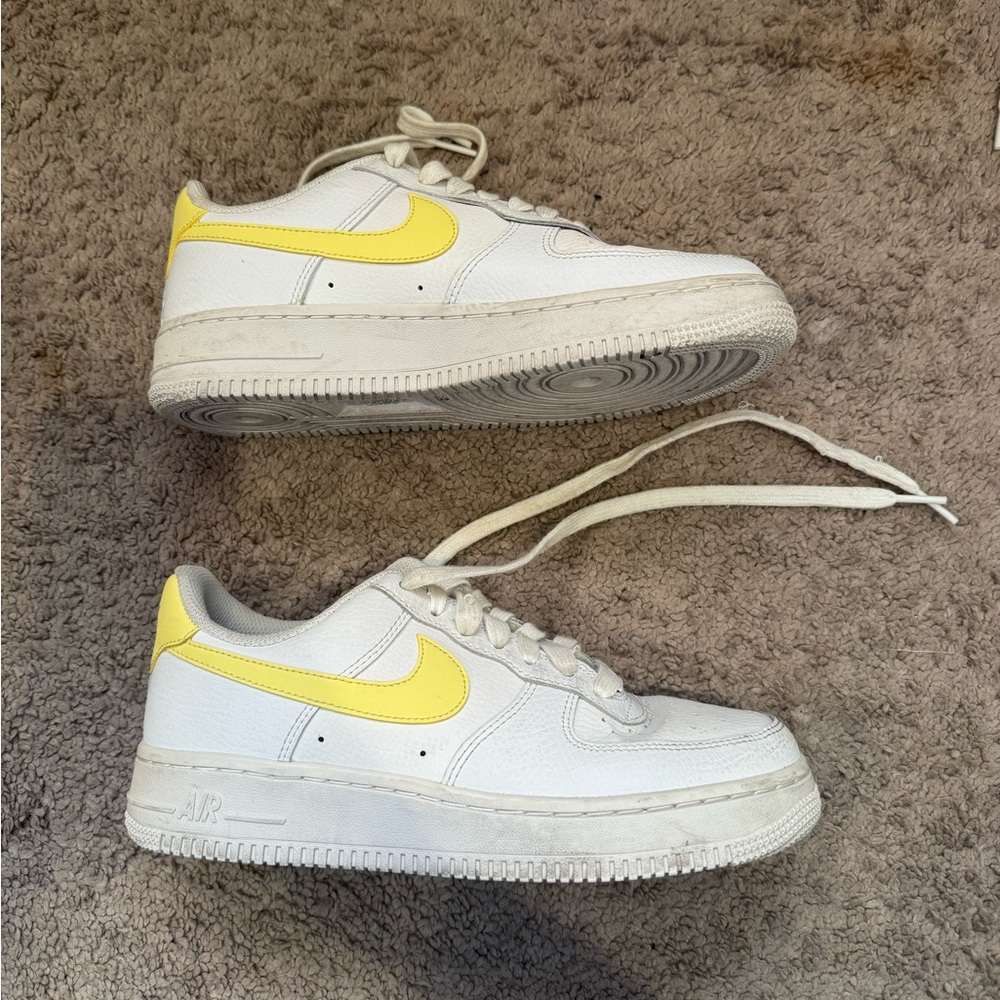 Nike Yellow/White Air Force One Sneakers